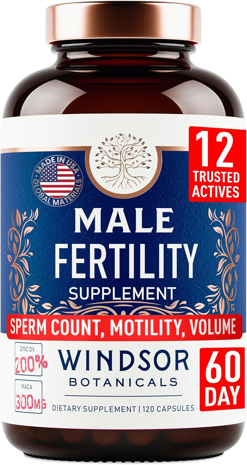 Male Fertility Supplement with Maca Root – Men's Health & Pre-conception Vitamins Plus Natural Extracts – 120 Capsules - görsel 1