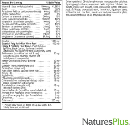 NaturesPlus Source of Life No Iron Multivitamin & Mineral Supplement - 180 Mini-Tabs