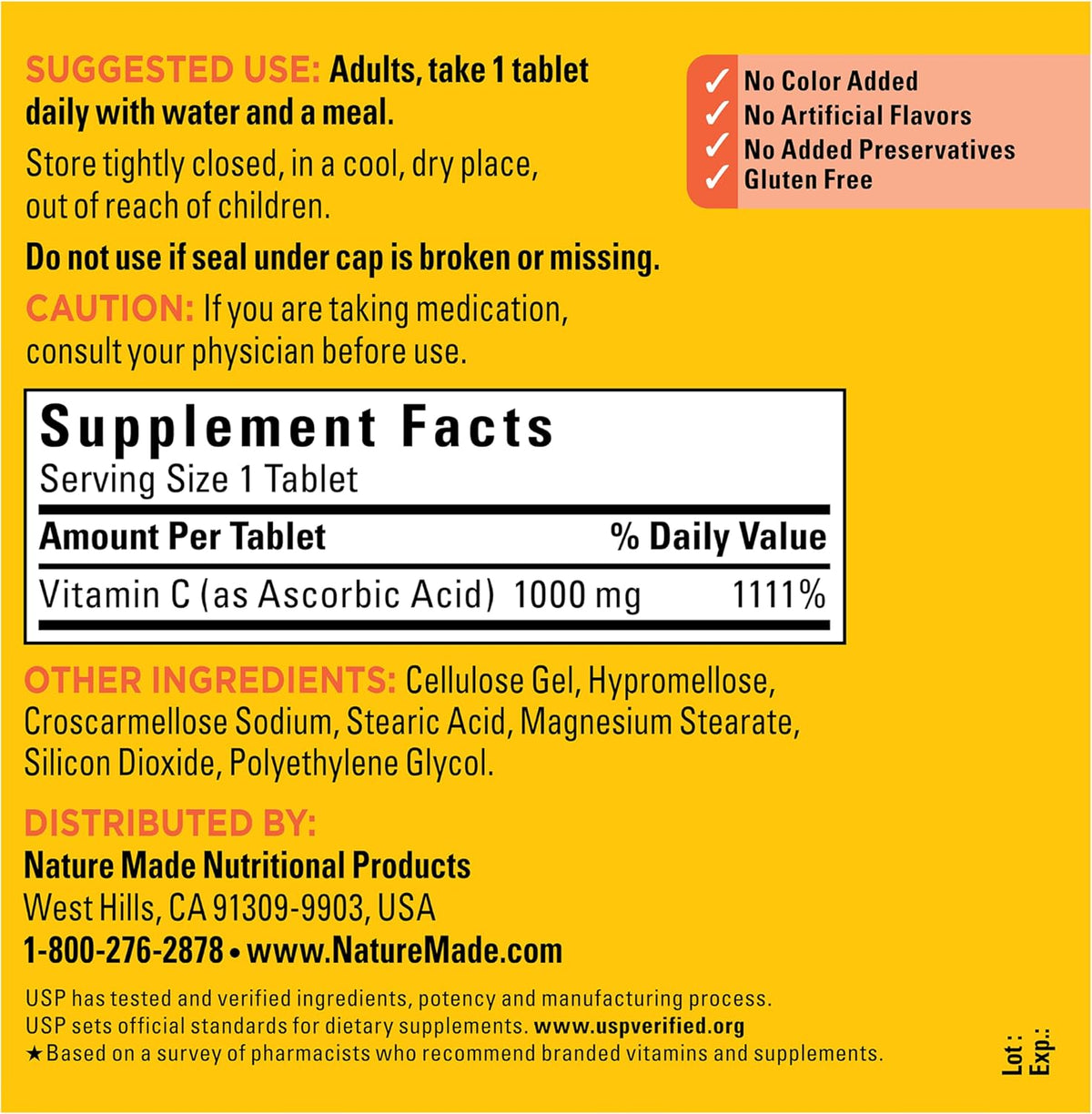 Nature Made Extra Strength Vitamin C 1000 mg Tablets, 300 Tablets - görsel 7