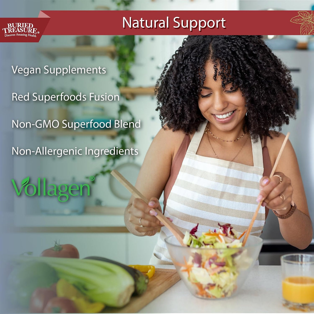 Buried Treasure Red20 Fusion Superfood Blend – Acai, Beets, Blueberry, Fibre, Adaptogens, Lutein, Vegan Vollagen, 946ml Liquid - görsel 4