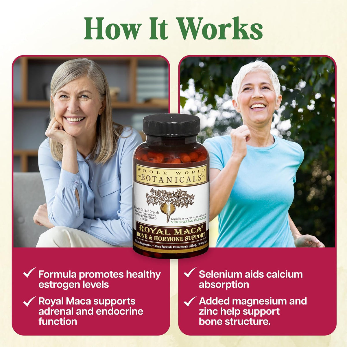 Whole World Botanicals Royal Maca Bone Support Capsules – Herbal Supplement with Vitamin D3, K2 & Magnesium – 120 Vegan Capsules - görsel 7
