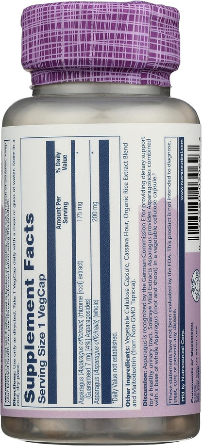 SOLARAY Asparagus 175 mg – Urinary Tract and Digestive Support, 60 Vegan Capsules