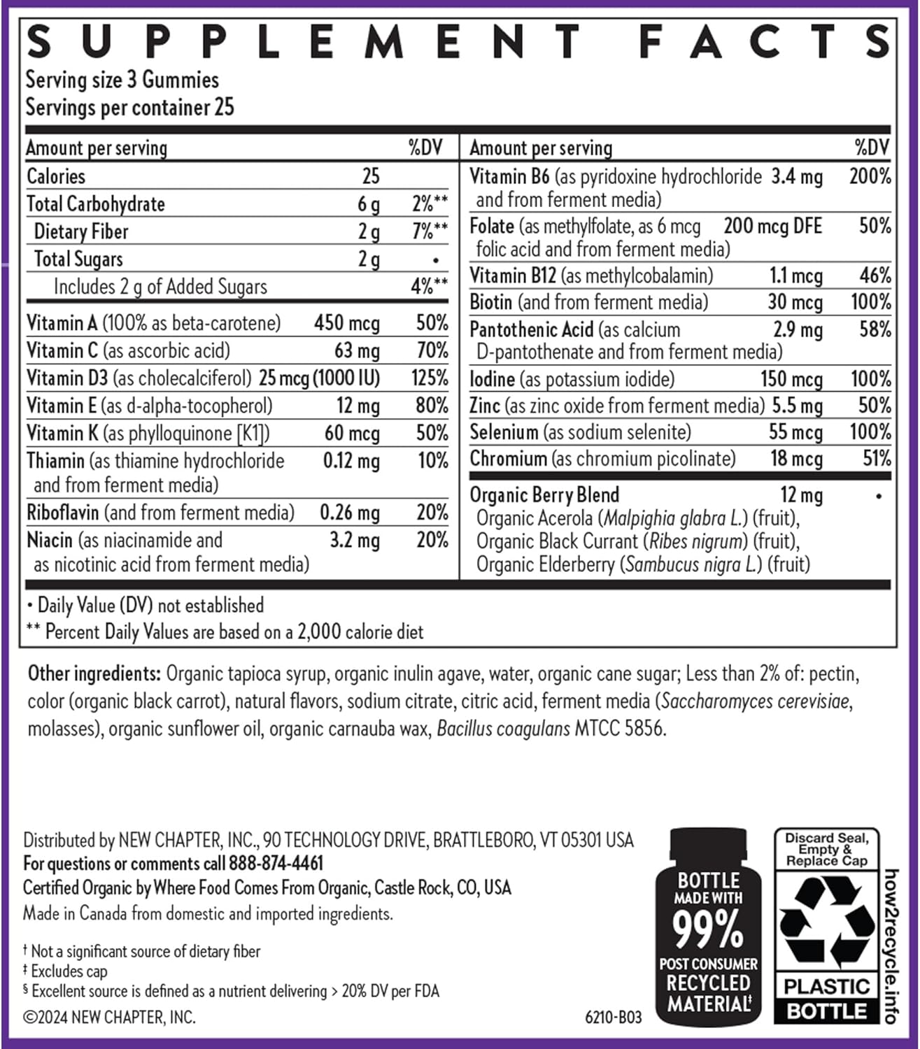 New Chapter Men's Multivitamin Gummies - 57% Less Sugar, Berry-Citrus, 75 Gummies - görsel 6