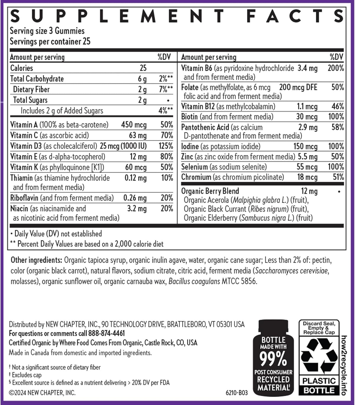 New Chapter Men's Multivitamin Gummies - 57% Less Sugar, Berry-Citrus, 75 Gummies - görsel 6