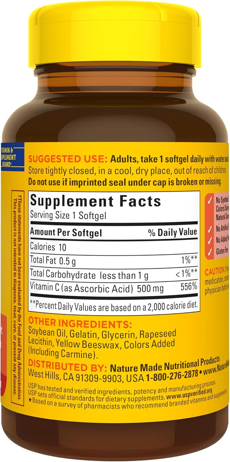 Nature Made Vitamin C 500 mg, 60 Softgels - görsel 8