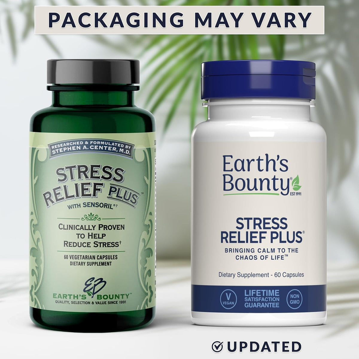 Earth's Bounty Stress Relief Plus - 60 Vegetarian Capsules - Stress Support & Mood Enhancer - görsel 2