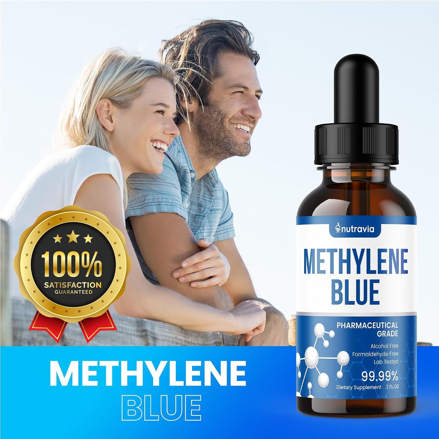 Nutravia Methylene Blue Pharmaceutical Grade – Lab Tested – USA-made – Liquid Drops (60ml) - görsel 3