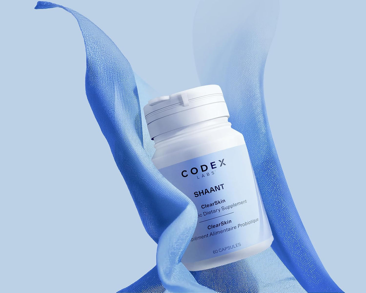 Codex Labs Shaant Clear Skin Supplement, 60 Vegan Capsules | 9-Strain Probiotic Blend with Green Tea EGCG & Guggul for Acne-Prone Skin - görsel 6