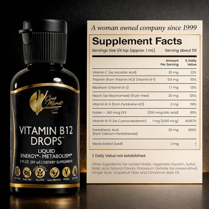 Cocó March N.M.D Liquid Vitamin B12 Drops with B1, B2, B6, B12 & Vitamin C – Energy, Metabolism and Immune Support – 59 ml (2 fl oz)