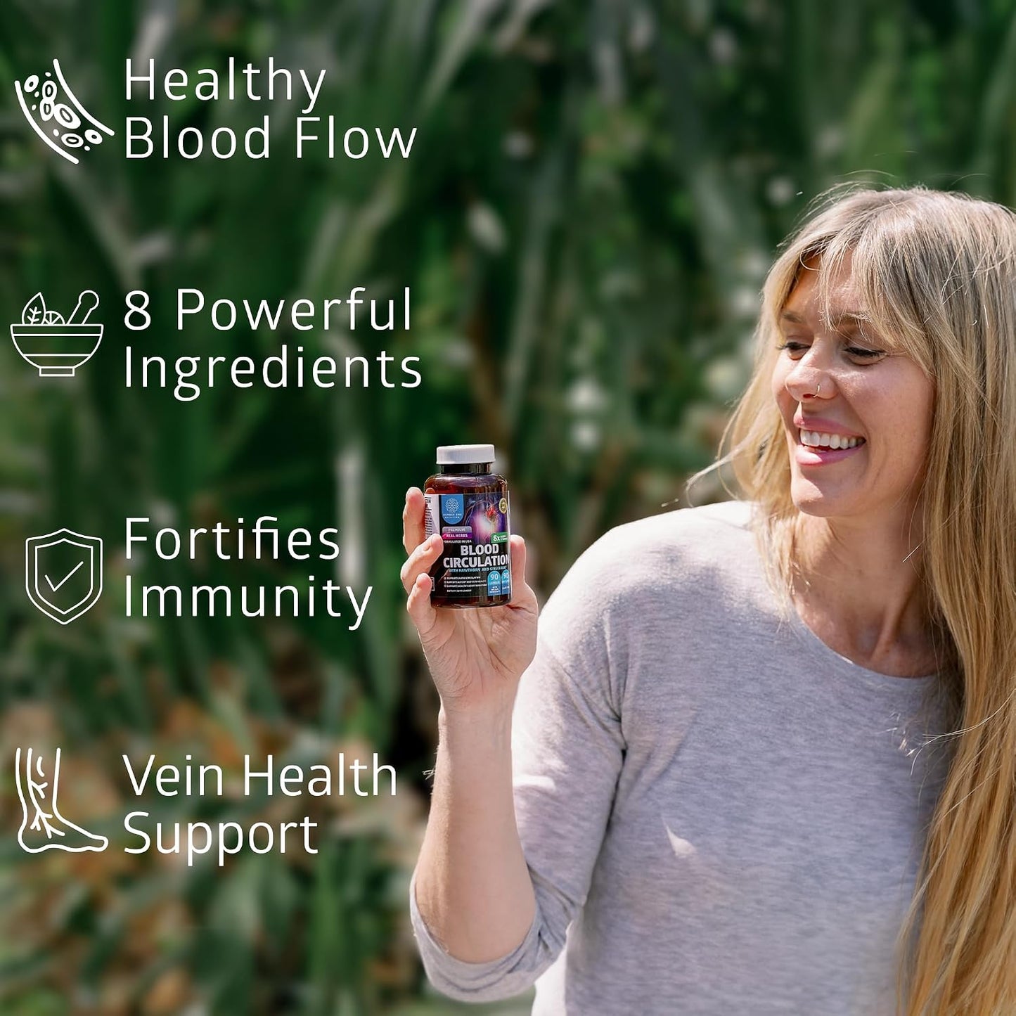 Number One Nutrition Premium Blood Circulation Supplement – 8 Herbs & Vitamins - görsel 3