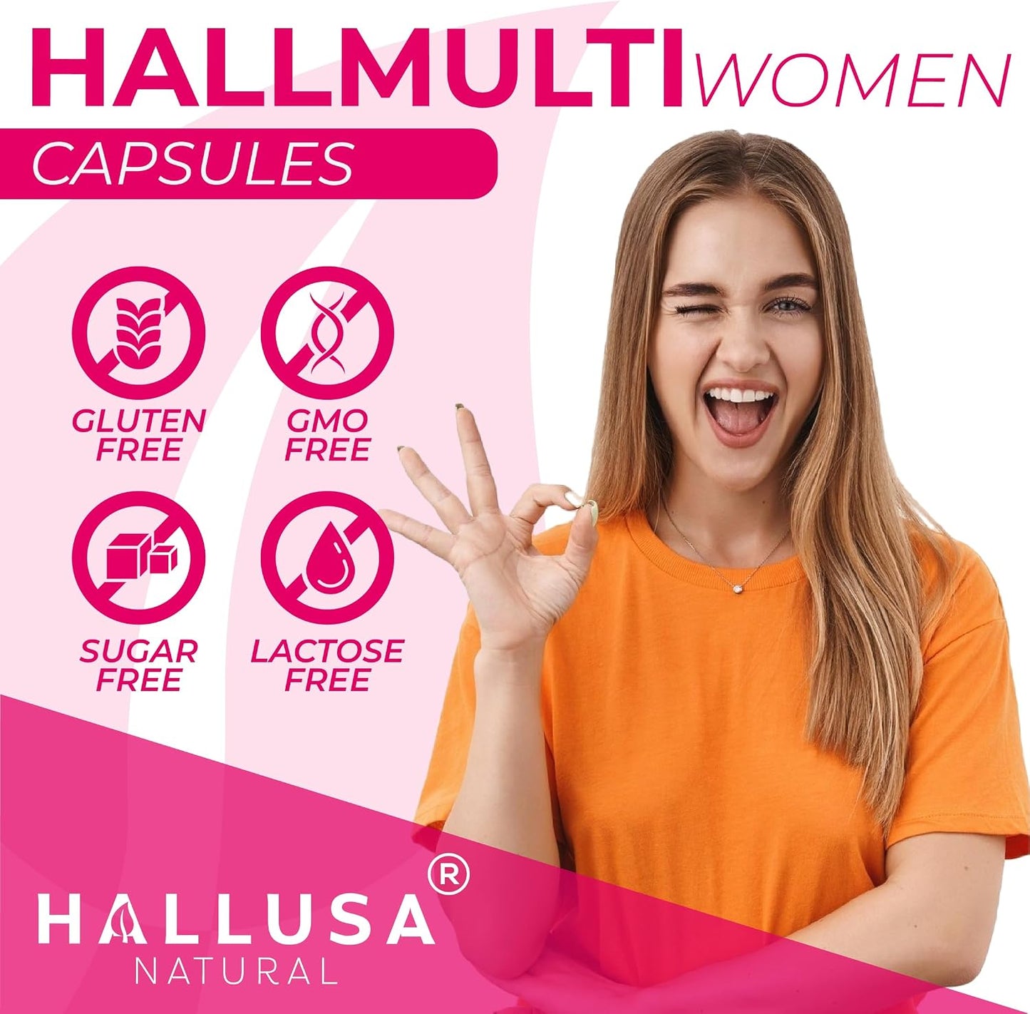 HallMultiWomen – Multivitamin for Women with Biotin, Zinc, Magnesium & B-Complex | 60 Capsules - görsel 5
