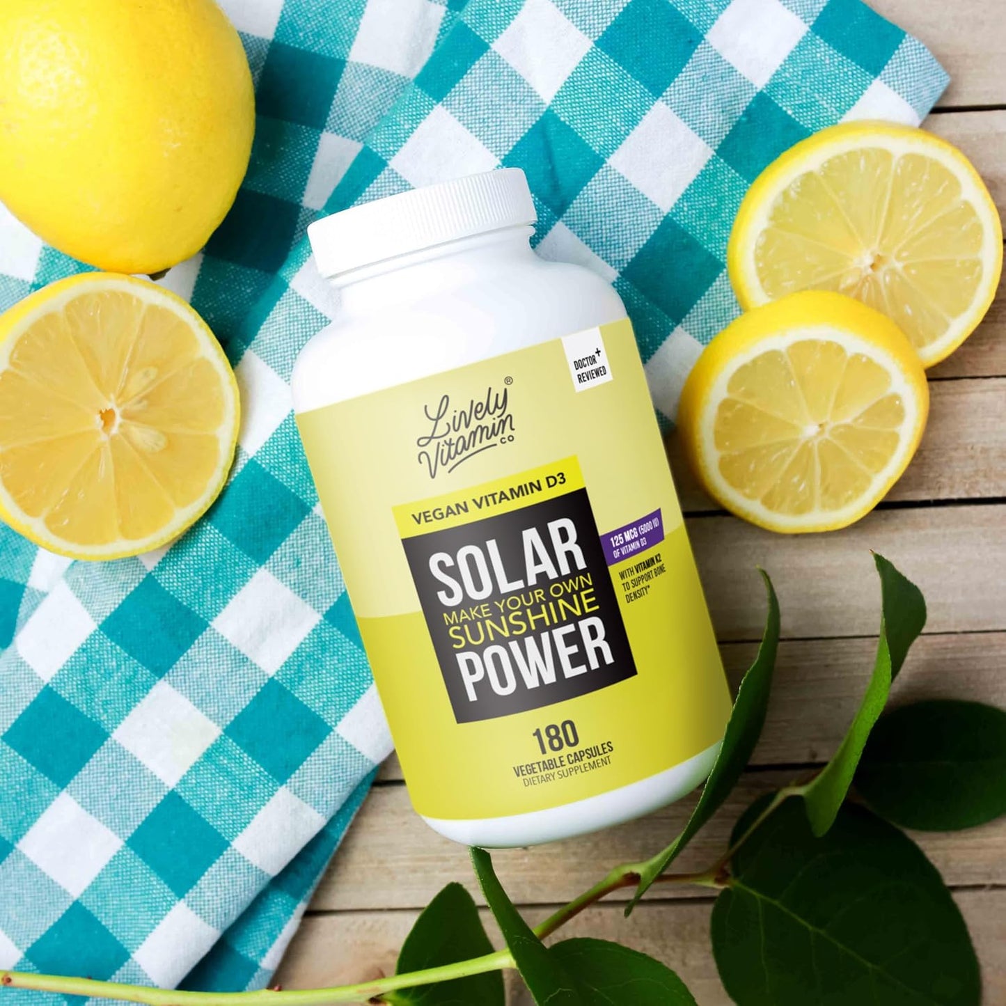 Lively Vitamin Co. Solar Power Vitamin D3 5000 IU with Vitamin K2 MK-7 (MenaQ7) - 180 Soft gel capsules - görsel 7