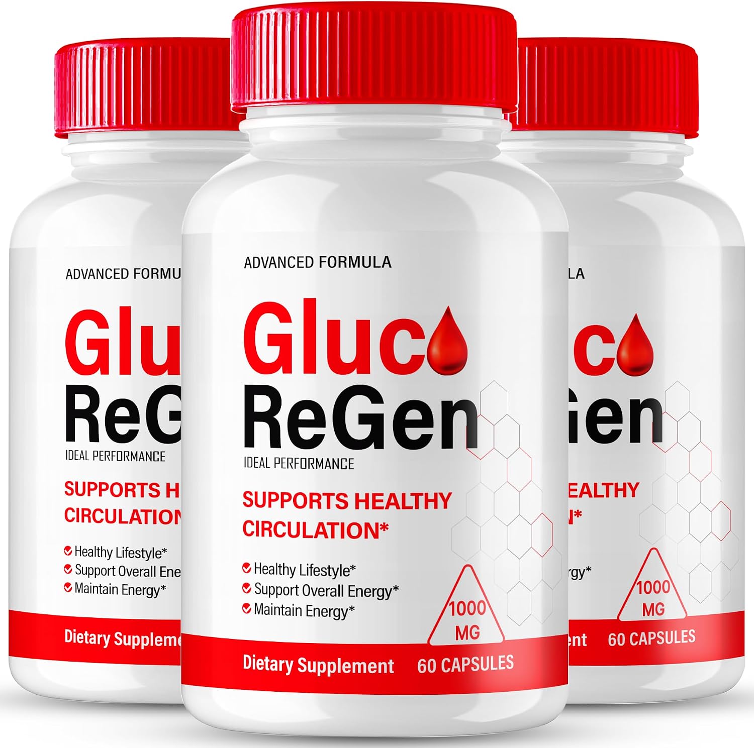 GlucoRegen Capsules - Advanced Blood Formula Glyco Optimiser Supplement (3 Pack) - görsel 1