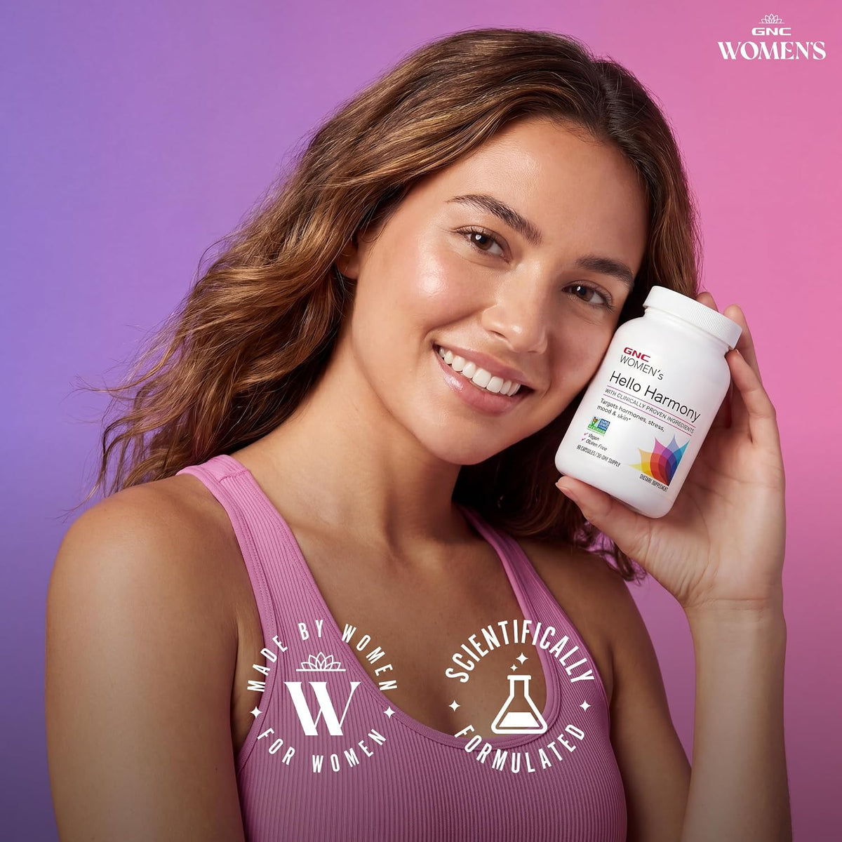 GNC Women's Hello Harmony – Hormonal Support Supplement for Mood, Skin and Stress Management (90 Capsules) - görsel 6