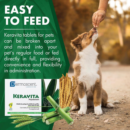 Dermoscent Keravita Dog & Cat Skin and Coat Food Supplement - 30 Tablets