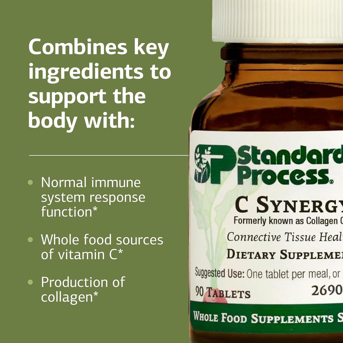 Standard Process C Synergy - Whole Food Vitamin C Supplement for Immune & Connective Tissue Health - 90 Tablets - görsel 4