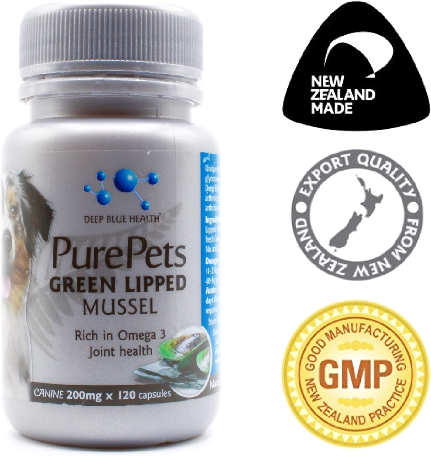 PurePets New Zealand Green Lipped Mussel Capsules for Dogs and Cats (200mg, 120 Capsules) - görsel 5