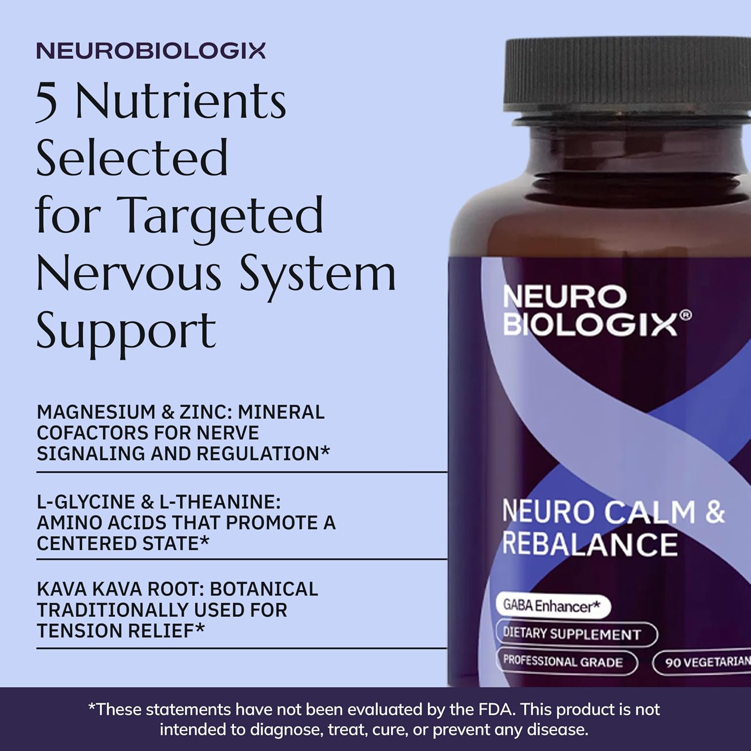 Neurobiologix Neuro Calm & Rebalance – L-Theanine, Magnesium, Zinc & Kava Kava Complex for Calm Mood and Stress Support - görsel 4