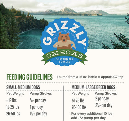 Grizzly Pet ProductsAlgal Plus Omega 3-6-9 Food Supplement for Dogs and Cats, 16 Ounce Bottle