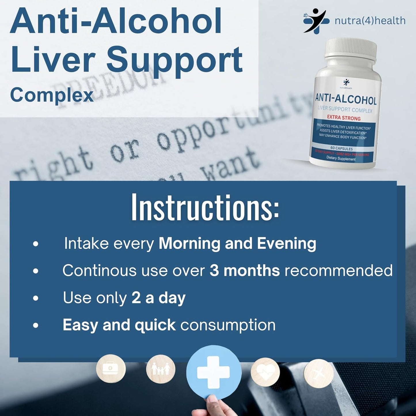 nutra4health Anti Alcohol Craving Supplement – 60 Capsules - görsel 6