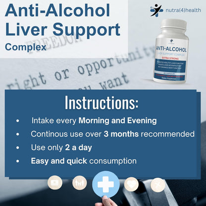 nutra4health Anti Alcohol Craving Supplement – 60 Capsules