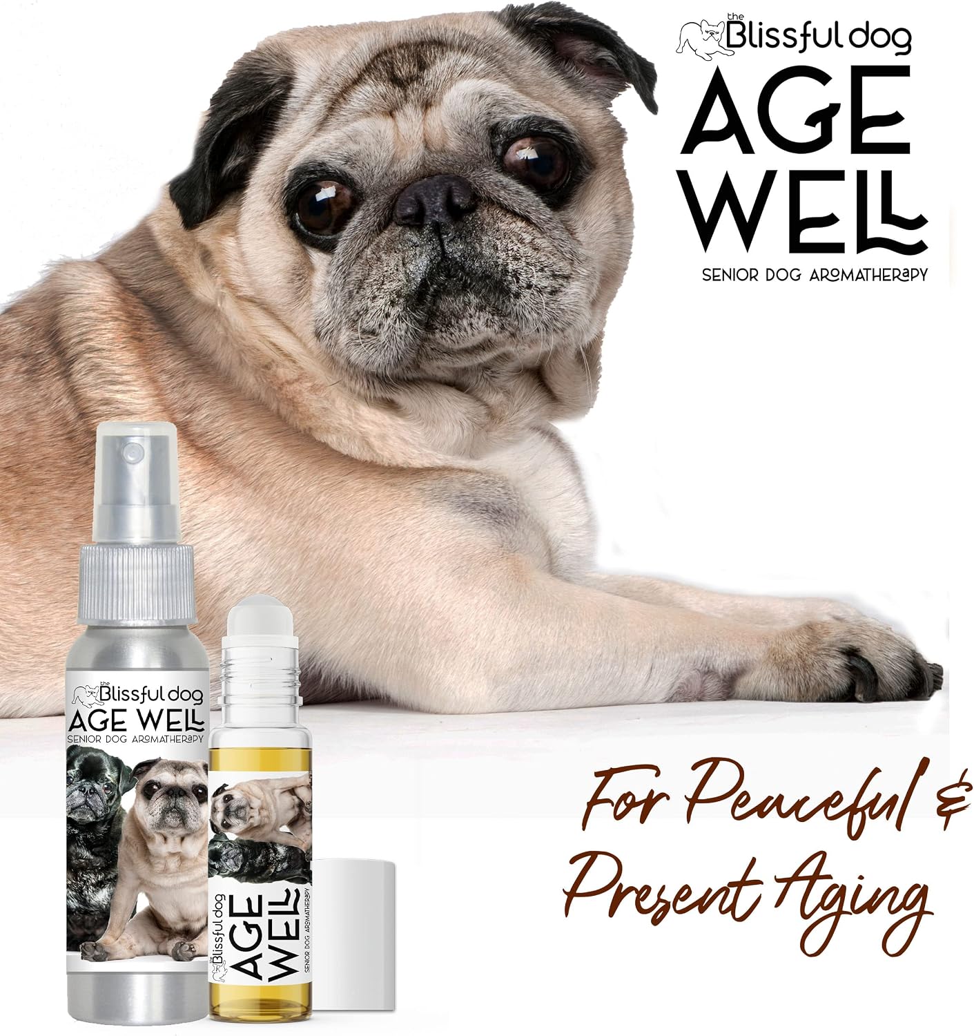 The Blissful Dog Pug Age Well Dog Aromatherapy Roll-On Bottle for Your Dog's Peaceful Ageing - görsel 2