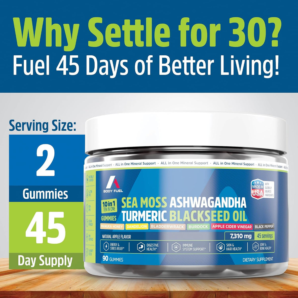 Sea Moss Gummies, 10-in-1 Formula, 90 Count | 45-Day Supply - görsel 3