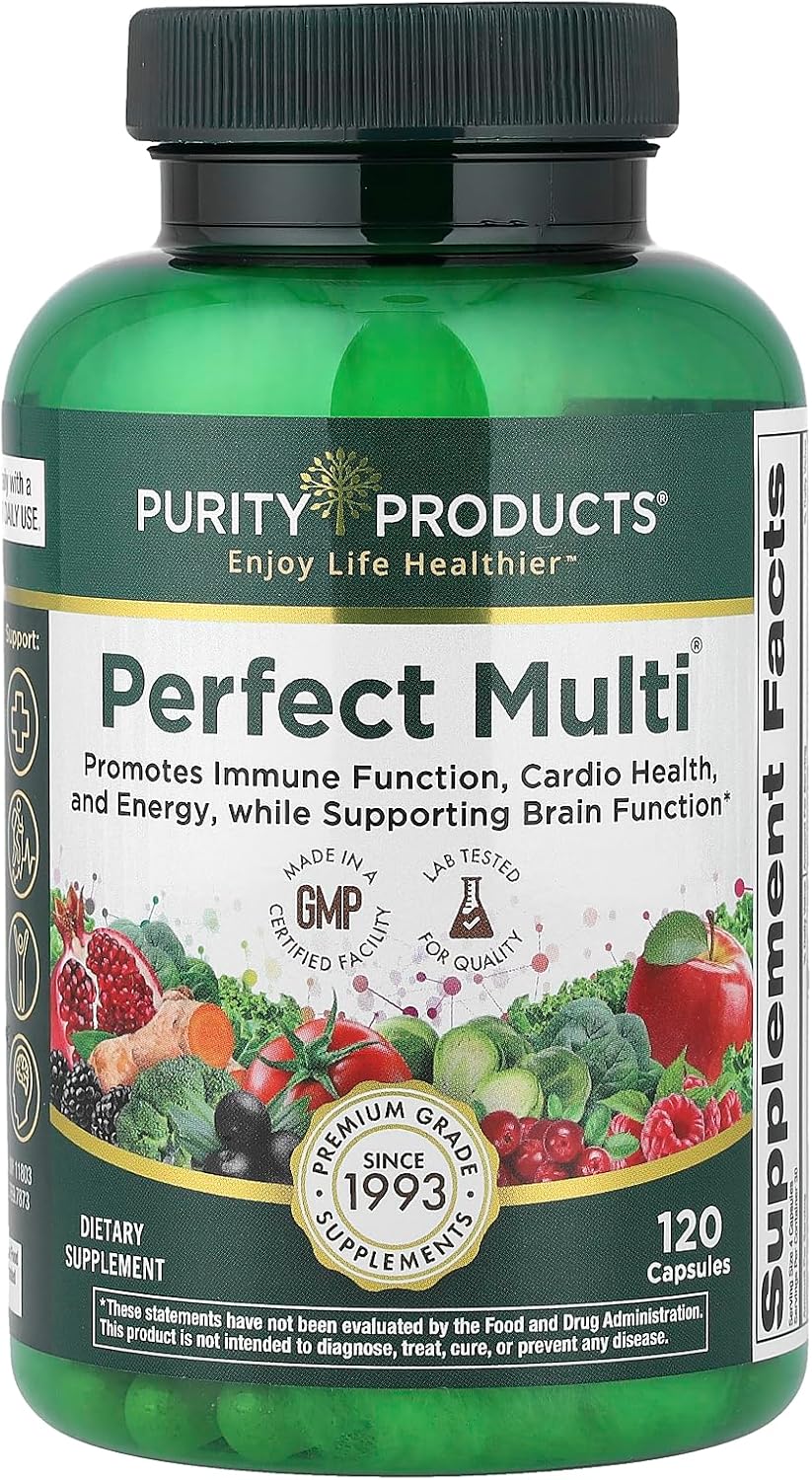 Purity Products Perfect Multi – Multivitamin with 60 Nutrients for Immune & Energy Support (120 Capsules) - görsel 1