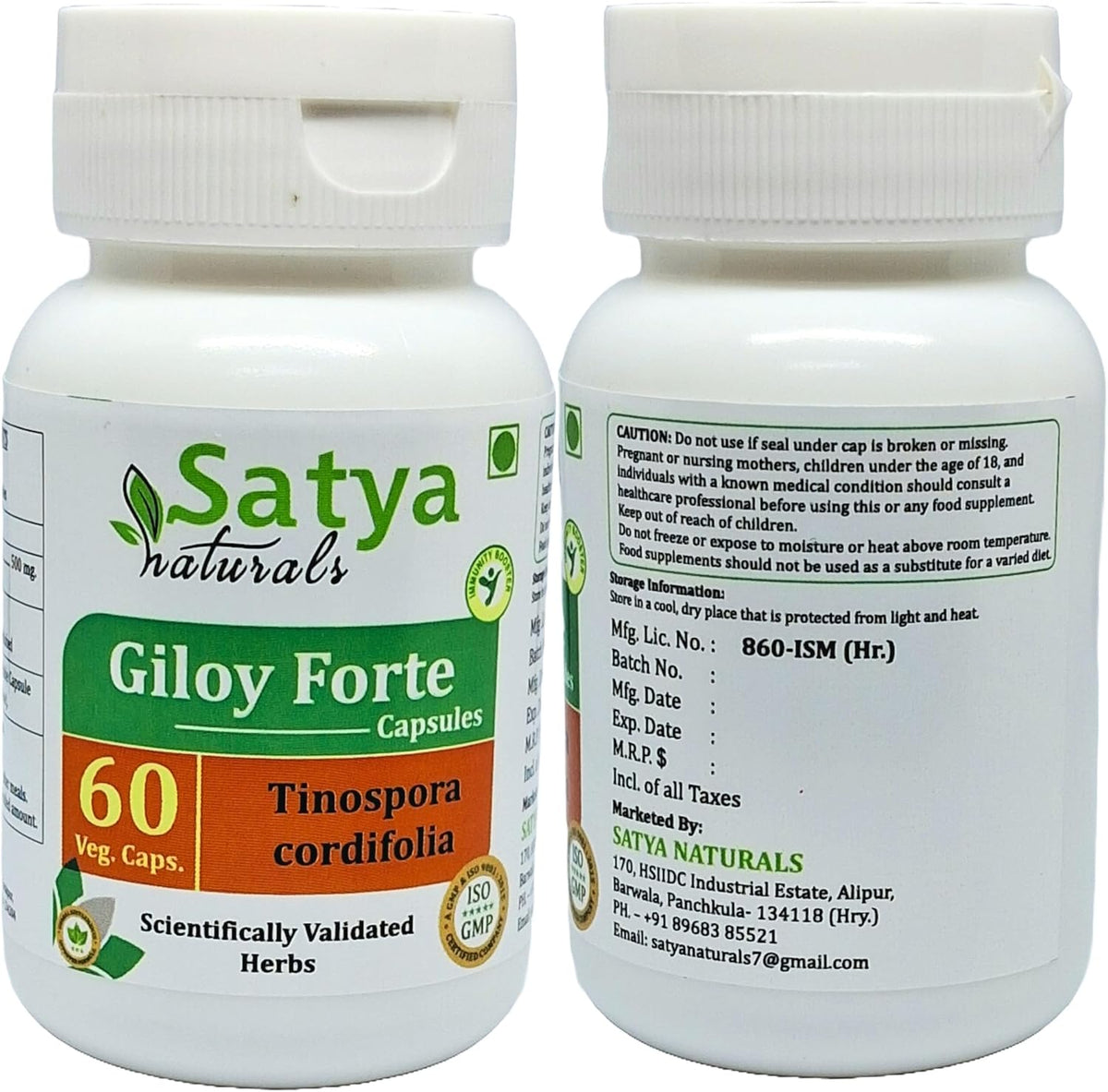 Satya Naturals Giloy Forte Capsules 500 mg - 120 Vegetable Capsules (2-Pack) - Guduchi (Tinospora Cordifolia) Extract - Ayurvedic Supplement - görsel 3