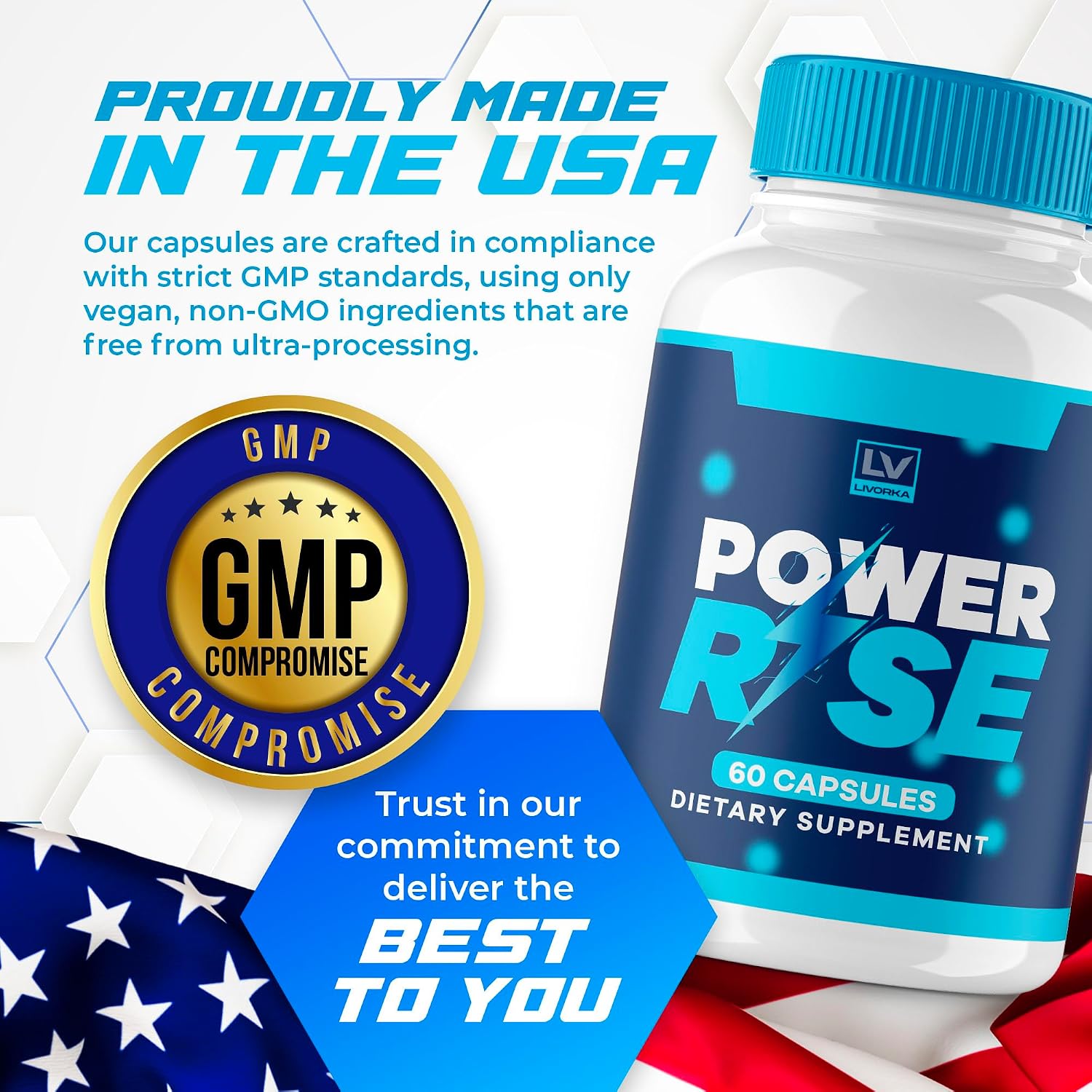 (5 Pack) Power Rise Pills, Power Rise Capsules Advanced Formula, Official Power Rise All Natural Capsulas, Power Rise All-Natural Support Pastillas, Power Rise Pills Reviews, 300 Capsules For 5 Months - görsel 5