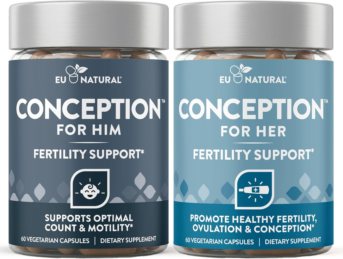 Eu Natural Conception for Him - Male Fertility Supplements with Ashwagandha, Folate & Zinc - Sperm Count, Motility & Strength Support - 60 Vegetarian Capsules - görsel 10