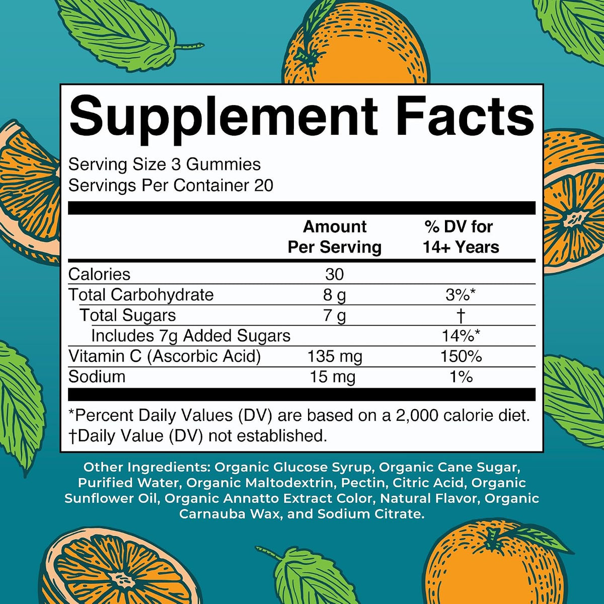 MARYRUTH'S Adult Vitamin C Gummies | USDA Organic | Vegan Chewable Vitamin C Gummies for Ages 14+ | for Immune Support & Overall Wellness | Vegan | Non-GMO | Orange Flavour | 60 Count - görsel 2