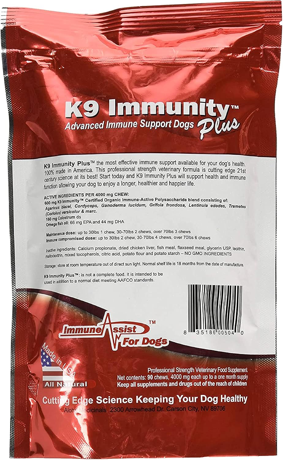 Aloha Medicinals K9 Immunity Plus - Immune Support Soft Chews for Dogs Over 70 Pounds (90 Count) - görsel 2