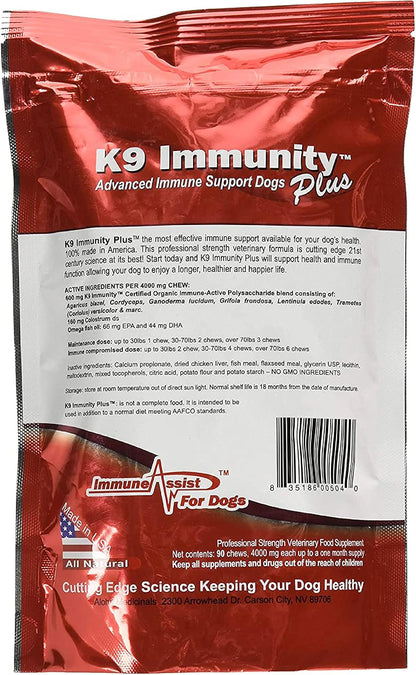 Aloha Medicinals K9 Immunity Plus - Immune Support Soft Chews for Dogs Over 70 Pounds (90 Count)