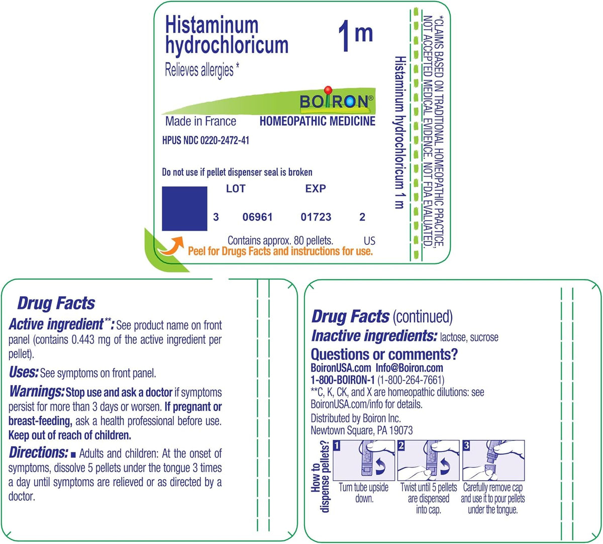 Boiron Histaminum Hydrochloricum 1M Homeopathic Remedy for Allergies - 80 Pellets - görsel 9