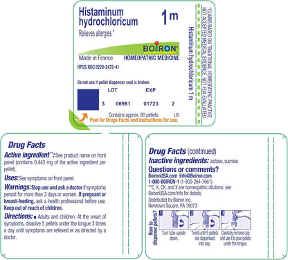 Boiron Histaminum Hydrochloricum 1M Homeopathic Remedy for Allergies - 80 Pellets