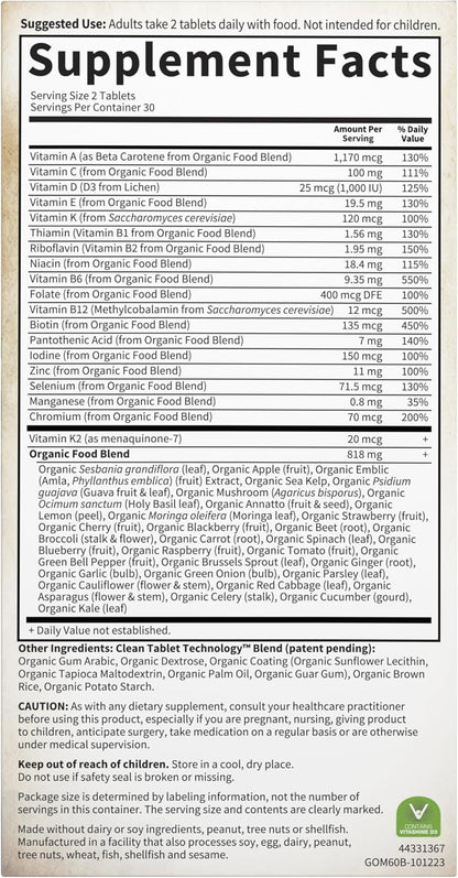 Garden of Life Organics Men’s Multivitamin with Prostate Support, B12 & Vitamins – Vegan Daily Whole Food Multivitamin, Non-GMO, Certified Organic, 60 Tablets