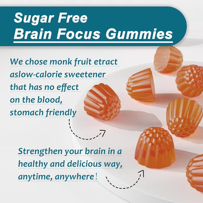NEVISS 11-in-1 Brain Supplement Gummies for Memory and Focus, Pack of 2