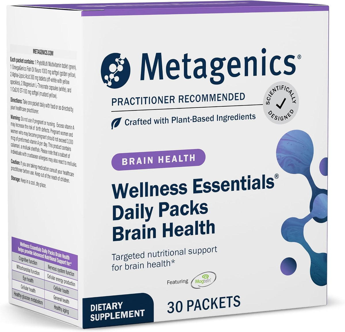 Metagenics Wellness Essentials Brain Health - Daily Multivitamin Packets with DHA, CoQ10, Alpha Lipoic Acid - 30 Packets - görsel 1