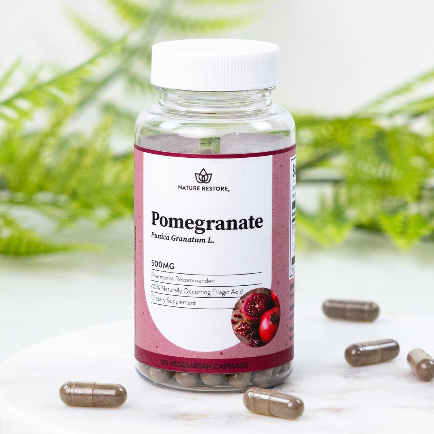 Pomegranate Extract Supplement - Standardised to 40% Ellagic Acid, Non-GMO, Gluten-Free, 90 Capsules - görsel 4