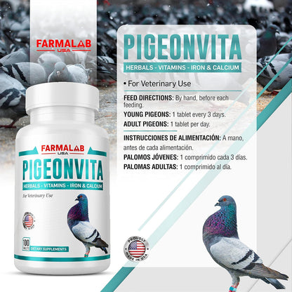 B12-5500 para Palomas, Pigeon Vitamin Supplement 60 Tablets Farmalab