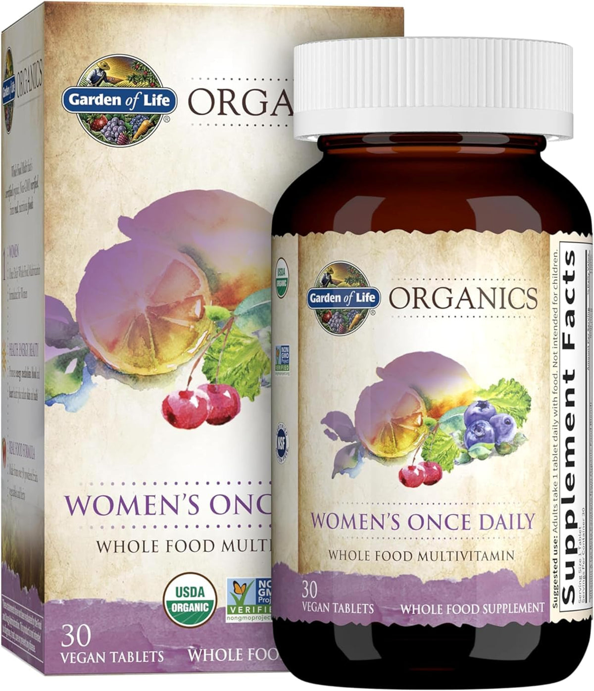 Garden of Life Organics, Women's Once Daily, – Organic Certification: USDA Organic guarantees ingredients grown – Image 1