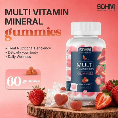 SOHM Multivitamin Gummies for Men and Women, 60 Gummies – Daily Vitamin Gummies with Vitamins A, C, D3, E & Folic Acid, Supports Immune Health, Energy Metabolism & Overall Wellness