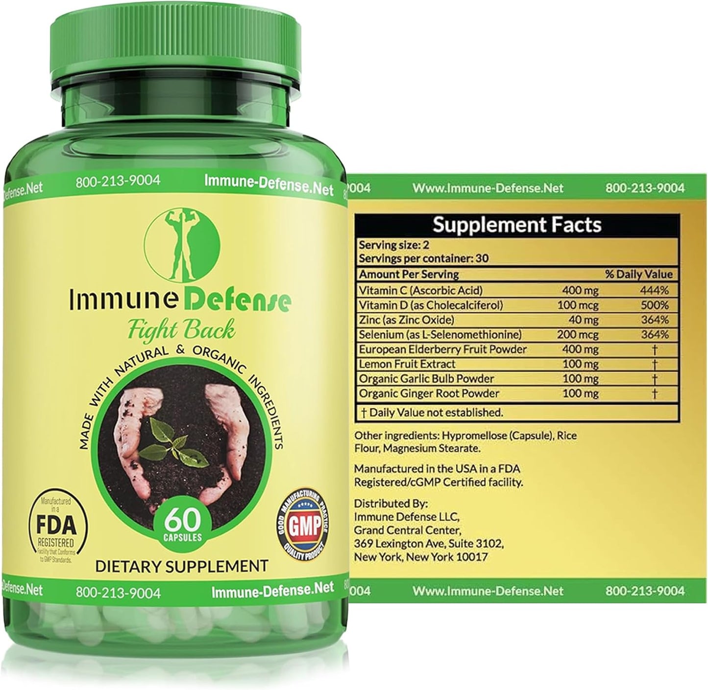 Immune Support Supplement - Natural and Organic Immune Support for Adults - 60 Capsules - görsel 4