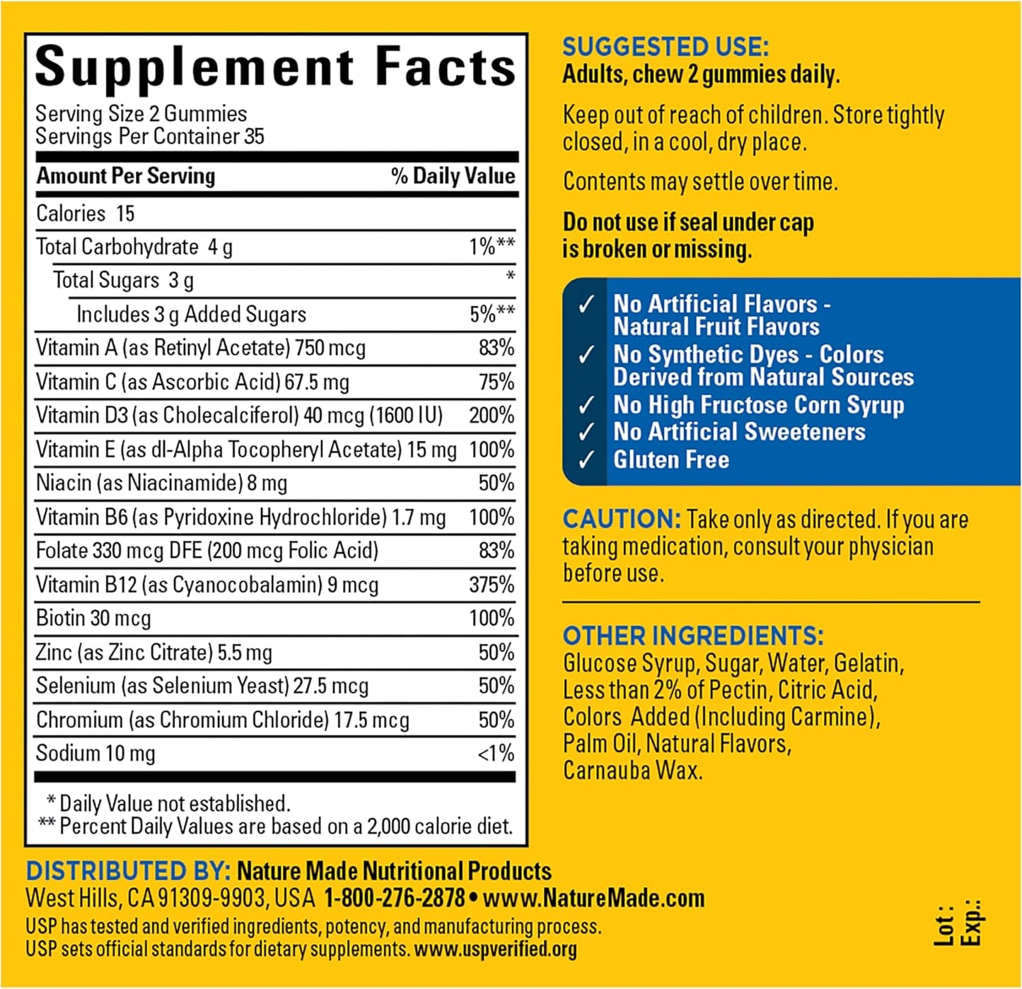 Nature Made Multi for Him, Men's Multivitamin Gummies, 70 Gummies - görsel 10