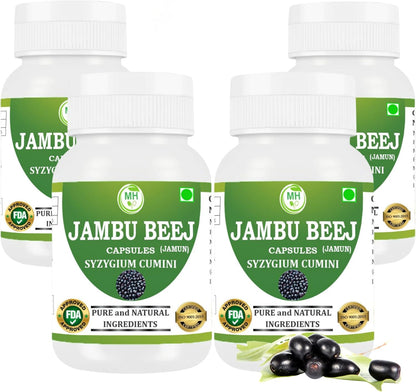 Morsan's Jambu Beej Capsules, Pack of 2 x 60 x 500 mg, Vegetarian Capsules, Pure and Natural