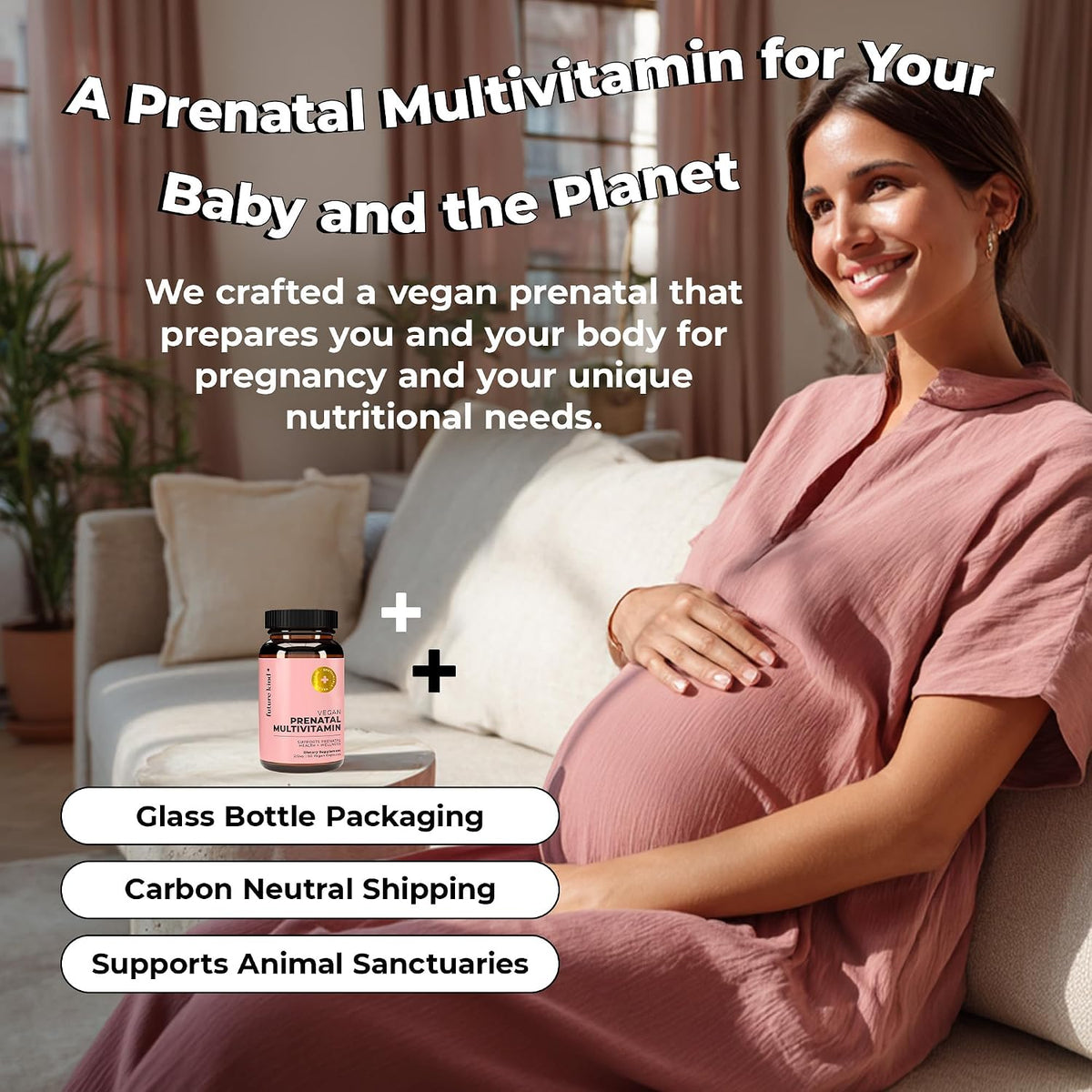Future Kind Prenatal Vitamin - Pregnancy, Lactation, and Wellness Support with DHA & L-Methylfolate (60 Capsules) - görsel 8