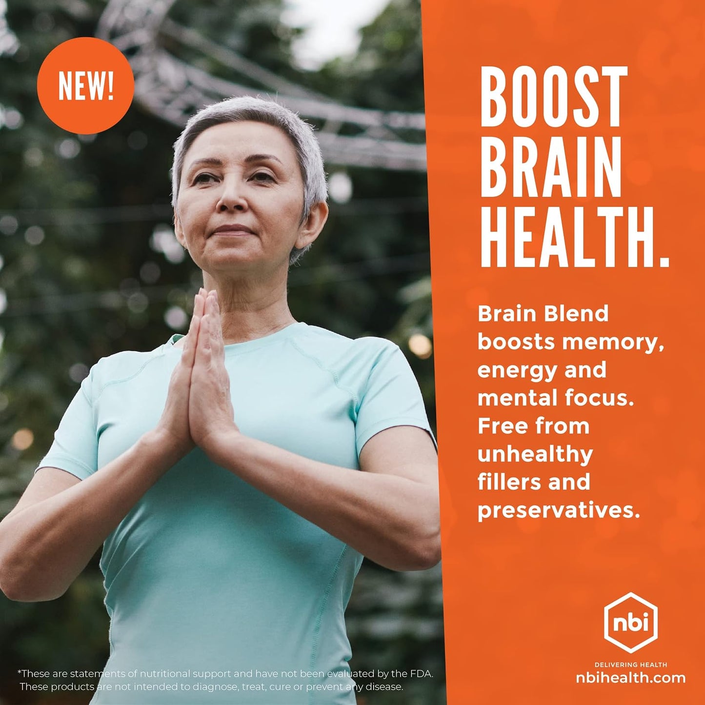 NBI Brain Blend for Memory, Focus, Concentration & Cognitive Function - Caffeine-Free Nootropic with ALCAR, Alpha Lipoic Acid, Huperzine A, Turmeric - 120 Capsules - görsel 8