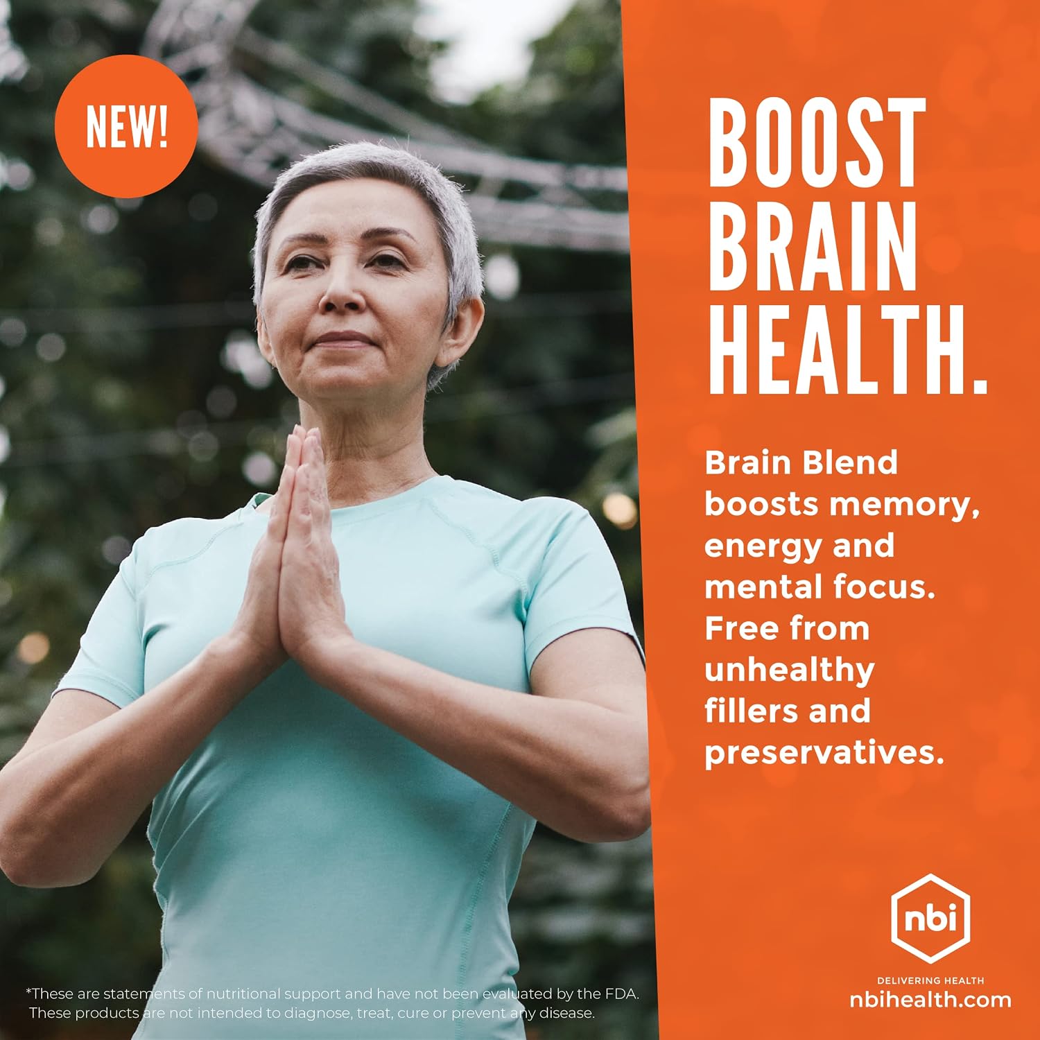 NBI Brain Blend for Memory, Focus, Concentration & Cognitive Function - Caffeine-Free Nootropic with ALCAR, Alpha Lipoic Acid, Huperzine A, Turmeric - 120 Capsules - görsel 8