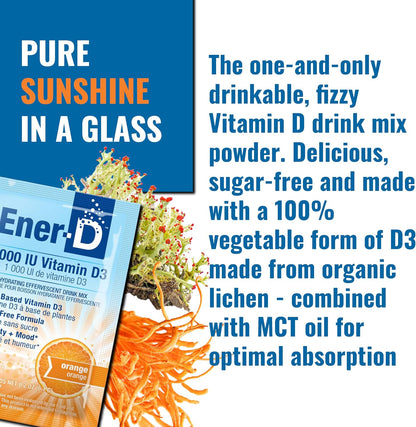 Ener-D Sugar Free Multivitamin Drink Mix, Orange, 24 Packets